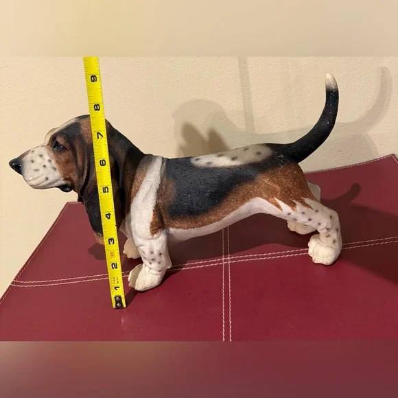 Basset Hound Figurine Standing Resin 7.5” tall - Picture 11 of 12